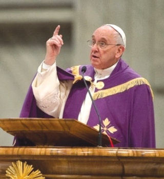 Le Pape François faisant l’annonce du Jubilé, le 13 mars 2015