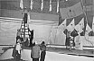 On travaille à la décoration intérieure de l'aréna - Congrès 1955