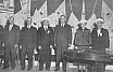 Les autorités municipales de Québec avec les Directeurs du mouvement - Congrès 1955