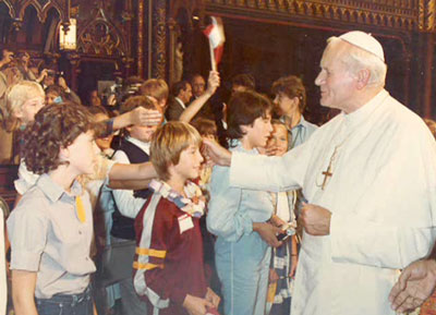Jean-Paul II rencontre de jeunes canadiens