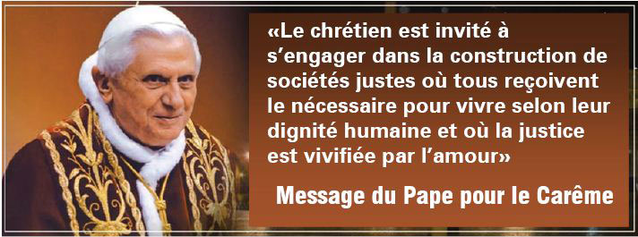 Message de Benoît XVI pour le carême 2010