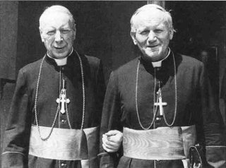 deux Cardinaux polonais, Stefan Wyszynski et Karol Wojtyla, en 1974