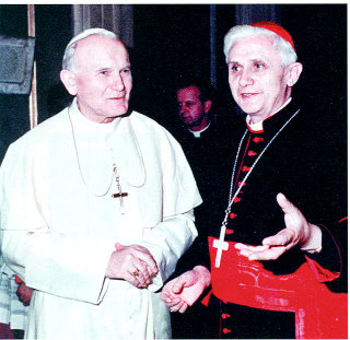 Jean-Paul II avec le cardinal Ratzinger