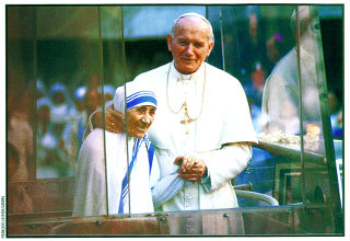 Jean-Paul II avec Mère Teresa de Calcutta en 1986
