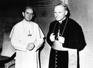 Paul VI et le cardinal Wojtyla