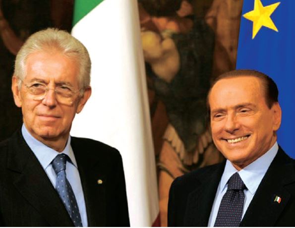Mario Monti et Silvio Berlusconni