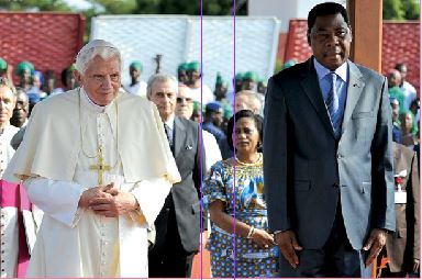 Pape Benoît et président du Bénin  Thomas Boni Yayi 