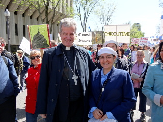 Monseigneur Christian Lépine et Fatima Cervantes