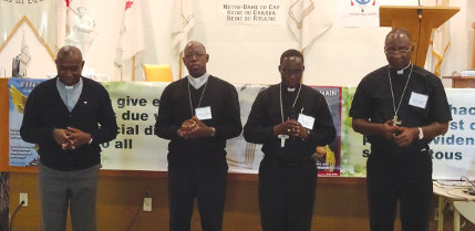 Mgr Joseph Sama, Mgr Justin Kientega, Mgr Joachim Ouedraogo, Mgr Pierre-Célestin Tshitoko Mamba