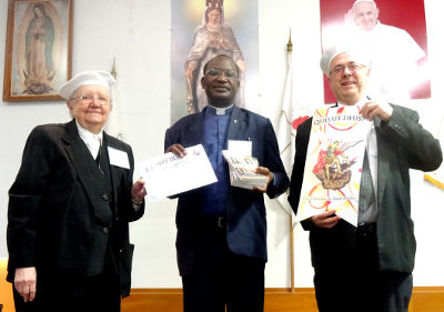 Abbé Faustin Nyombayire avec Thérèse Tardif et Marcel Lefebvre