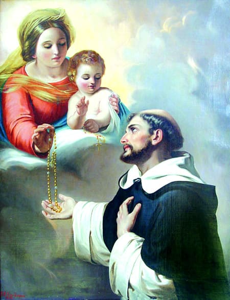 Saint Dominique recevant le Rosaire