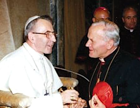 Jean-Paul 1er avec le cardinal Karol Wojtyla